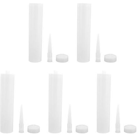 5 Sets mit je 300 ml Kartuschen aus Polycarbonat (PC) inklusive extrudiertem Düsenverschluss-Set für Heimwerkerprojekte (1/5)