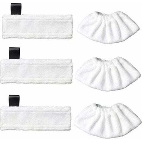 [JAMAIS UTILISÉ] Lot de 3 lingettes de rechange en microfibre et 3 chiffons en microfibre pour Karcher Easy Fix SC1/SC2/SC3/SC4/SC5/SV7, chiffon accessoire pour Kärcher Easy Fix-- (1/4)