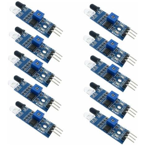 10pcs module de capteur d'évitement d'obstacle infrarouge infrarouge pour robot de voiture intelligent arduino photoélectrique réfléchissant à 3 fils pour robot de voiture intelligent arduino (1/4)