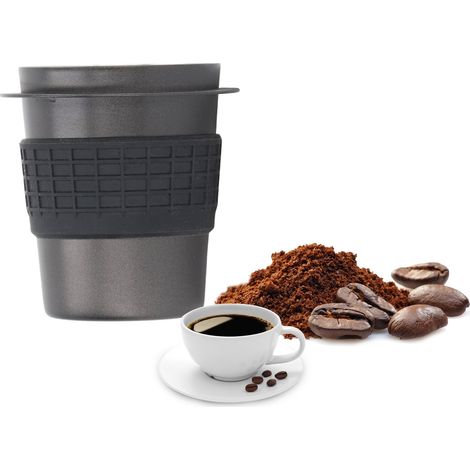 Doseur universel pour machine à expresso 58 mm, coupelle compte-gouttes en acier inoxydable, coupelle d'arôme avec anneau en silicone, noir (1/5)