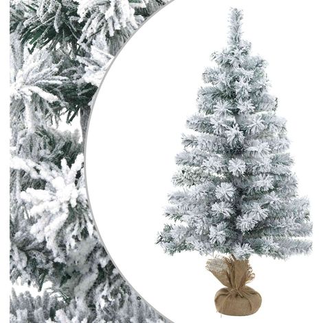 Mini árbol de Navidad nevado 60 cm PVC Verde y blanco vidaXL (1/5)