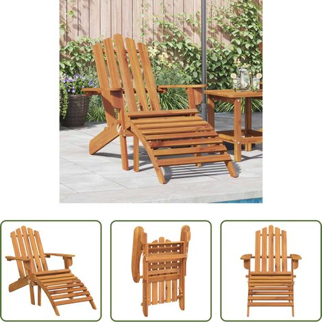 Terrassenstuhl - Adirondack-Gartenstuhl mit Fußstütze Massivholz Akazie (1/5)
