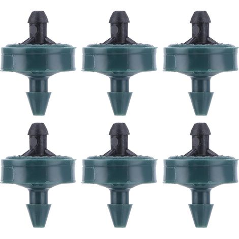 Émetteurs micro-goutte réglables, 100 goutteurs compensés en pression, kit d'irrigation micro-goutte pour jardin 4/7, adapté aux systèmes d'arrosage de pelouses et de plantes. (1/5)
