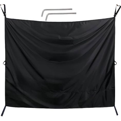 Cortina para puerta trasera - Pantalla de privacidad - Ducha exterior - Ganchos magnéticos - 187 x 229 cm - Negro