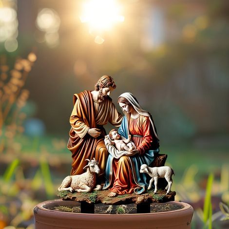 Pendentif Acrylique Scene De La Nativité - 22,3 x 30 cm - Décoration Extérieure Intérieure Noël - 1 Pièce (1/5)