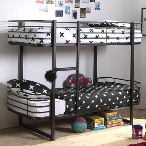 Letto a castello 90x200 rete inclusa Vipack Oscar Nero (1/3)