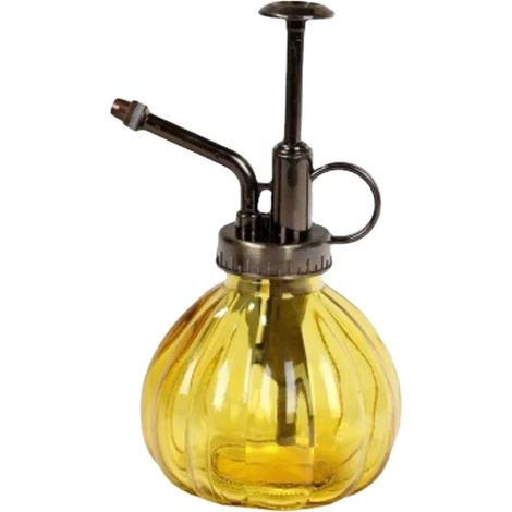 (YD)1 Arrosoir en verre vintage pour plantes, vaporisateur à pression, flacon pulvérisateur rétro en forme de citrouille, imitation bronze (1/5)