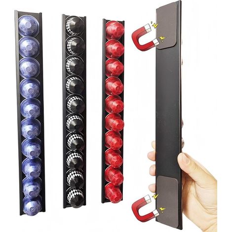 Porte-capsules de café rotatif pour Nespresso (40 capsules), support de rangement magnétique en fer CP140 - noir