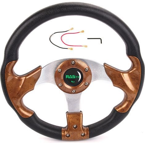 Auto-Tuning-Zubehör, 13-Zoll-Rennlenkrad, maßgefertigtes Drift-Lenkrad aus Polyurethan, 320 mm Durchmesser – Mahagoniholz (1/4)