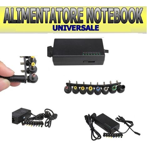 TRADE SHOP - Alimentatore Universale 120w Pc Laptop Usb Ufficio Casa Notebook 8 Adattatori -