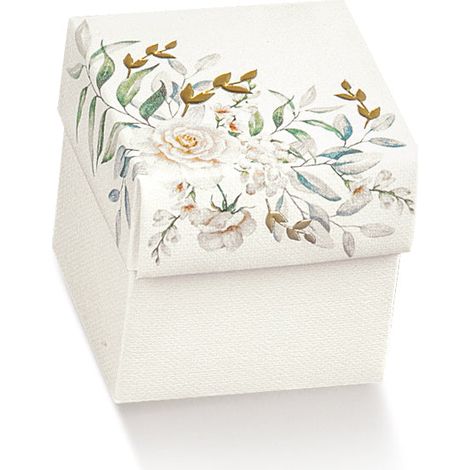 Scotton Scatola Portaconfetti con Coperchio 50 x 50 x 50 Mm Botanic 10 Pz