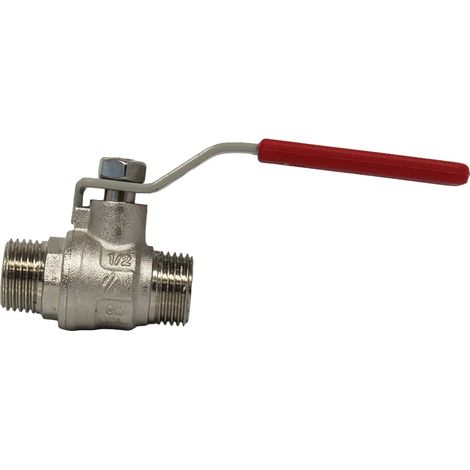Vanne à sphère PN25 NILE VA25 ACS 1/2" (15/21) Mâle Mâle - Poignée plate rouge - Arco