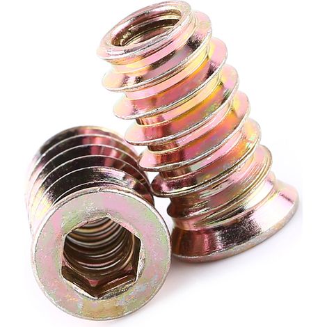 Écrou à visser en acier au carbone, douille hexagonale, filetage pour bois (M6 x 20 mm) (1/5)