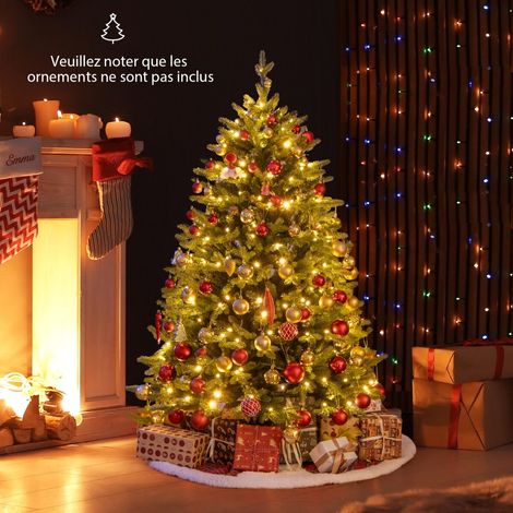 Sapin de Noël artificiel vert 150 cm avec 844 branches, 250 LED et 11 modes lumineux pour salon et bureau (1/5)