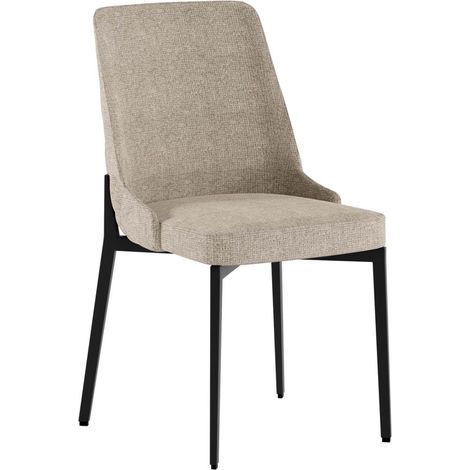 Sedia Ambra con seduta e schienale in tessuto easy-clean beige - Struttura e gambe in metallo resistente per ambienti moderni (1/5)