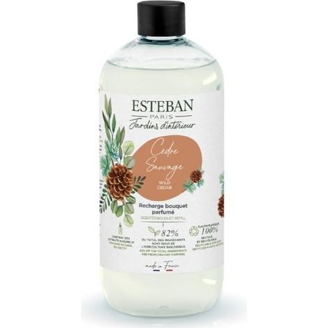 Esteban - Recharge pour bouquet parfumé Cèdre sauvage 500 ml