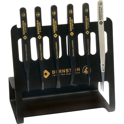 BERNSTEIN Tools for Electronics 5-190 V Pinzetten-Set 6teilig 150 mm