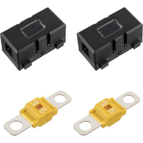 Lot de 2 ANS Porte Fusibles de Voiture et 2 Fusibles Midi Boulonnés à Courant élevé 60A pour Voitures, Camions, Véhicules (1/5)