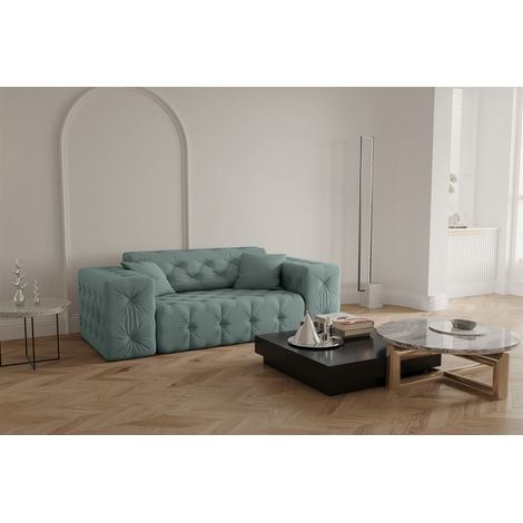 Sofa Designersofa CHANTAL 2-Sitzer in Stoff Opera Velvet Saphir (1/5)