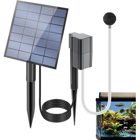 Aérateur de bassin à énergie solaire – Pompe à air ABS réglable, circulation de l'oxygène extérieure économe en énergie Bulleur d'eau silencieux, aérateur d'aquarium, pompe à oxygène de piscine de