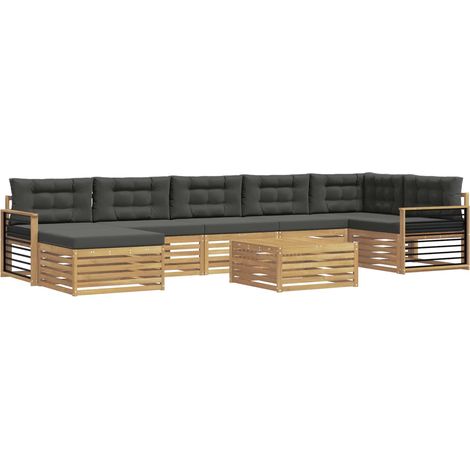 Outdoor-Sofagarnitur 8 stk. 7-Sitzer Weiß und Anthrazit vidaXL (1/5)