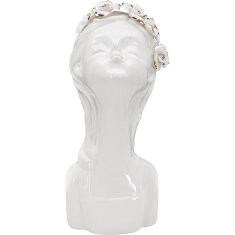 Vase Déco en Porcelaine "Young Lady Roses" 26cm Blanc (1/5)