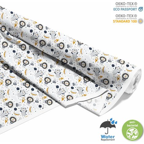 OUTDOOR DEKOSTOFFE OXFORD - Motiv Tiger und Löwe im Weltraum