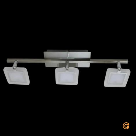 [GEBRAUCHT] B-Ware Evelina Deckenstrahler Wandlampe Led Leuchte Badezimmer Flur Glas Satin Nickel