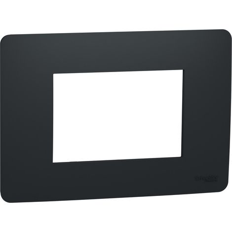Cadre italien 3 modules anthracite Nouveau Unica Studio Schneider NU210354 (1/2)