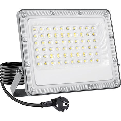 Projecteur LED Extérieur 50W, 6500 K Blanc Froid, 5000 LM, IP66 Étanche \u2013 Boîtier Aluminium Robuste, Non Variable, Éclairage de Sécurité pour Jardin, Cour, Terrasse
