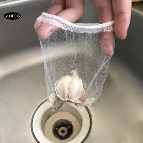 200 sachets filtrants maille déchets jetables pour bonde évier cuisine salle de bain (1/5)