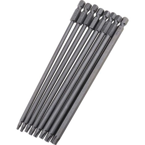 Lot de 8 embouts de tournevis Torx extra longs 150 mm T8 T10 T15 T20 T25 T27 T30 T40 pour tournevis électrique manuel (1/5)