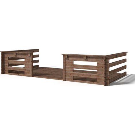 Veranda - 8.00m2 - 4.00m x 2.00m - impregnata - colore: marrone - DOM79 (1/4)