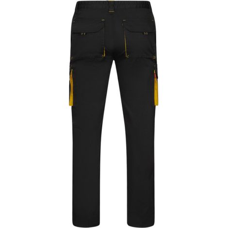 PANTALÓN STRETCH BICOLOR color NEGRO/AMARILLO T-46 - VELILLA