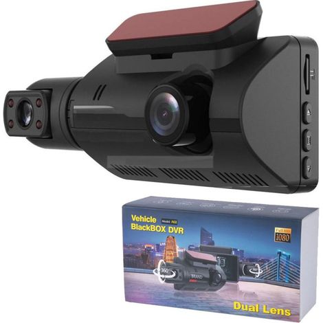 Dashcam / enregistreur vidéo pour voiture, caméra d'enregistrement Full HD 1080p, 2 caméras + carte Micro SD 32 Go avec
Remarqu