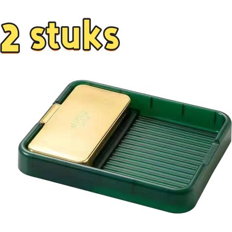 Lot de 2 range-couvercles et casseroles pliables, organisateur de cuisine pour plan de travail, 18,5 x 16,2 x 5 cm, vert foncé (1/5)