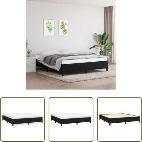 Sommeil -  Cadre de lit sans matelas noir 160x200 cm tissu (1/5)