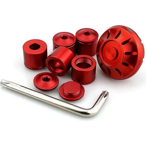 CNC-gefräste Radnabenkappen aus Aluminium für Vespa GTS, GTV 300, 250, Sprint, Primavera, LXV, LX 125, 150, 200 – ohne Logo, rot