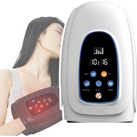 Display a LED, timer, polso, bianco, 2500 mAh e palmo, 3 impostazioni, massaggiatore portatile, 5 livelli di intensità, trattamento termico (39-45°C) (1/5)