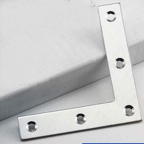 4 PEZZI - SQUADRETTE PIANE ANGOLARI A 6FORI - 70x70x12MM - SPESSORE 1,8MM - IN ACCIAIO ZINCATO