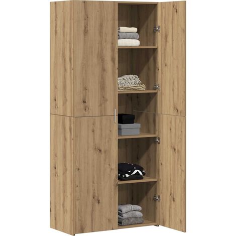 Haut Armoire 2 pcs Buffet Chêne artisanal 80 x 42 x 185 cm (1/4)