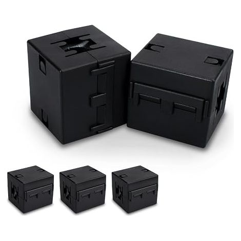 Ferrite Ring Core Black Clip-on Ferrite Core EMI Noise Suppressor Cable clip avec 13mm de diamètre intérieur pour cordons USB, Square Type Enhanced (1/5)