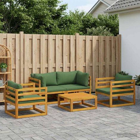 vidaXL Juego de salón de jardín modular de 5 piezas Natural (1/5)