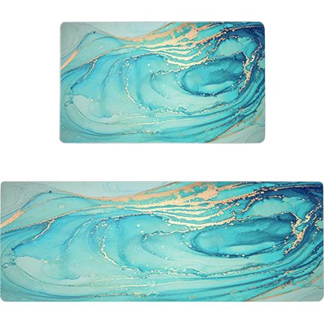 Tapis De Cuisine - Antifatigue - Non Glissant - Impermeable - En Polyester - 23,6 X 15,8 Pouces - Lot De 2 (1/5)