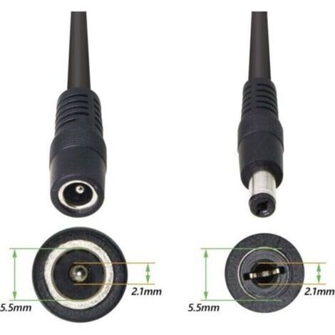 5.5/2.1MM 12V DC câble d'alimentation Splitter 1 mâle à 2 connecteurs Femelles CCTV DC Splitter 1 mâle à 2 Splitter câble Femelle (0,3M) (1/4)