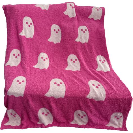 Couverture fantôme douce, confortable et respirante, idéale pour Halloween, pour regarder la télé ou camper. Rose, 100 x 150 cm, 650 g. (1/5)