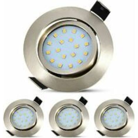 4er Set LED-Einbaustrahler, 5W LED-Deckeneinbauleuchten, 40° verstellbar, Beleuchtung bis 120°, Ultraflach 28mm Dicke, Neutralweiß 4500K [Energieklasse F] (1/4)
