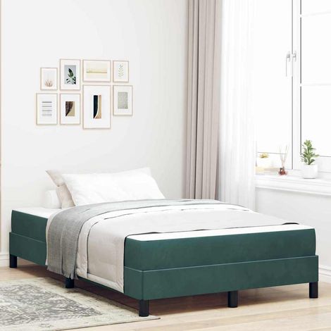 Boxspringbett mit Matratze Dunkelgrün 120 x 200 cm Stoff