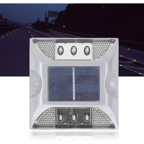 Bornes lumineuses solaires pour routes, lampadaires souterrains en aluminium moulé pour autoroutes, lumière blanche (1/5)