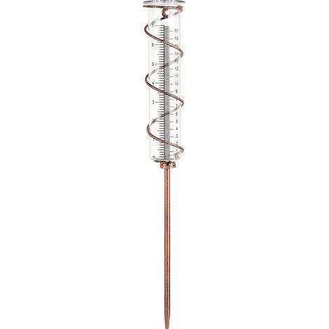 17cm Capacité Spirale Verre Pluviomètre Cadre En Métal Jardin Pluviomètre Bronze Fer Tube Extérieur Pluviomètre Verre Decoion Pluviomètre pour Jardin (1/5)